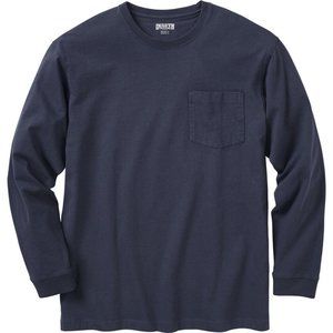 Duluth Trading Men's Longtail T Relaxed Fit Long Sleeve Crew w/ Pocket XXL Navy